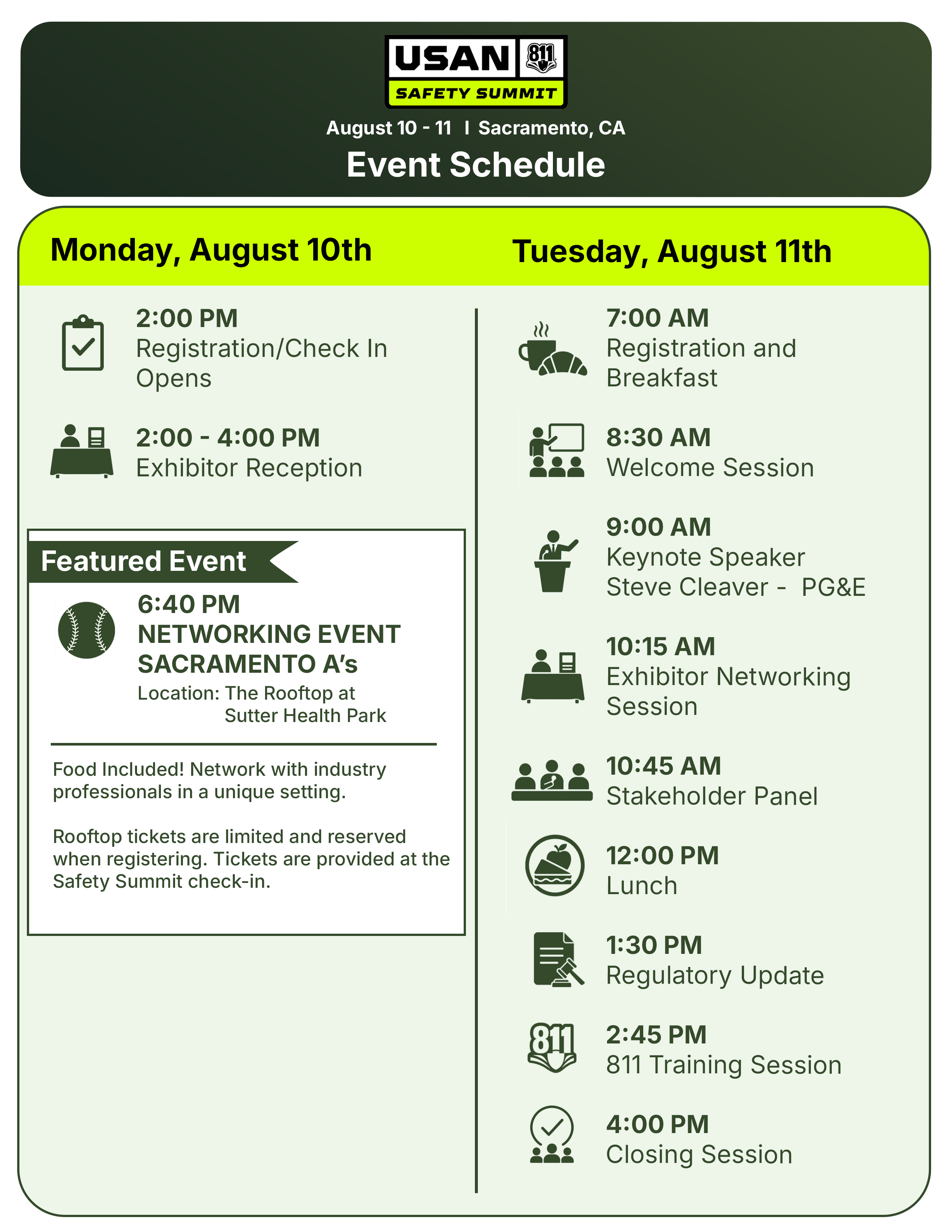 Safety summit schedule